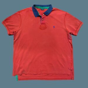 Polo Ralph Lauren Rugby Vintage Reverse Stitch Red Navy Shirt Men's Size XXL